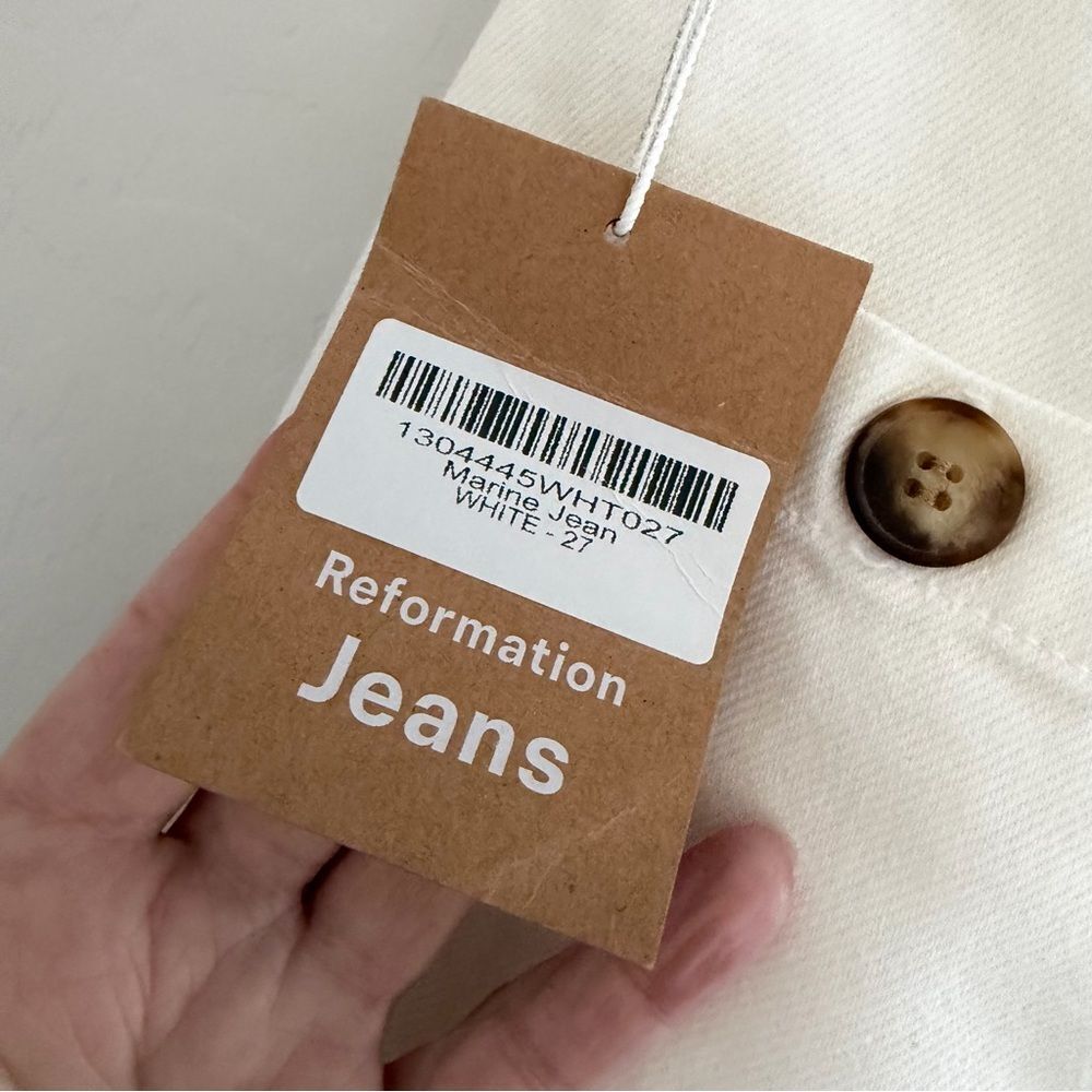 NWT Reformation High Waisted Marine Jean in White Size 27 - Picture 11 of 12